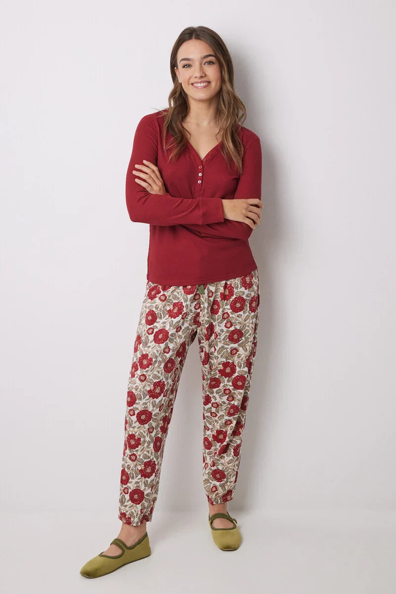 100% cotton floral pyjamas pants - Image 2