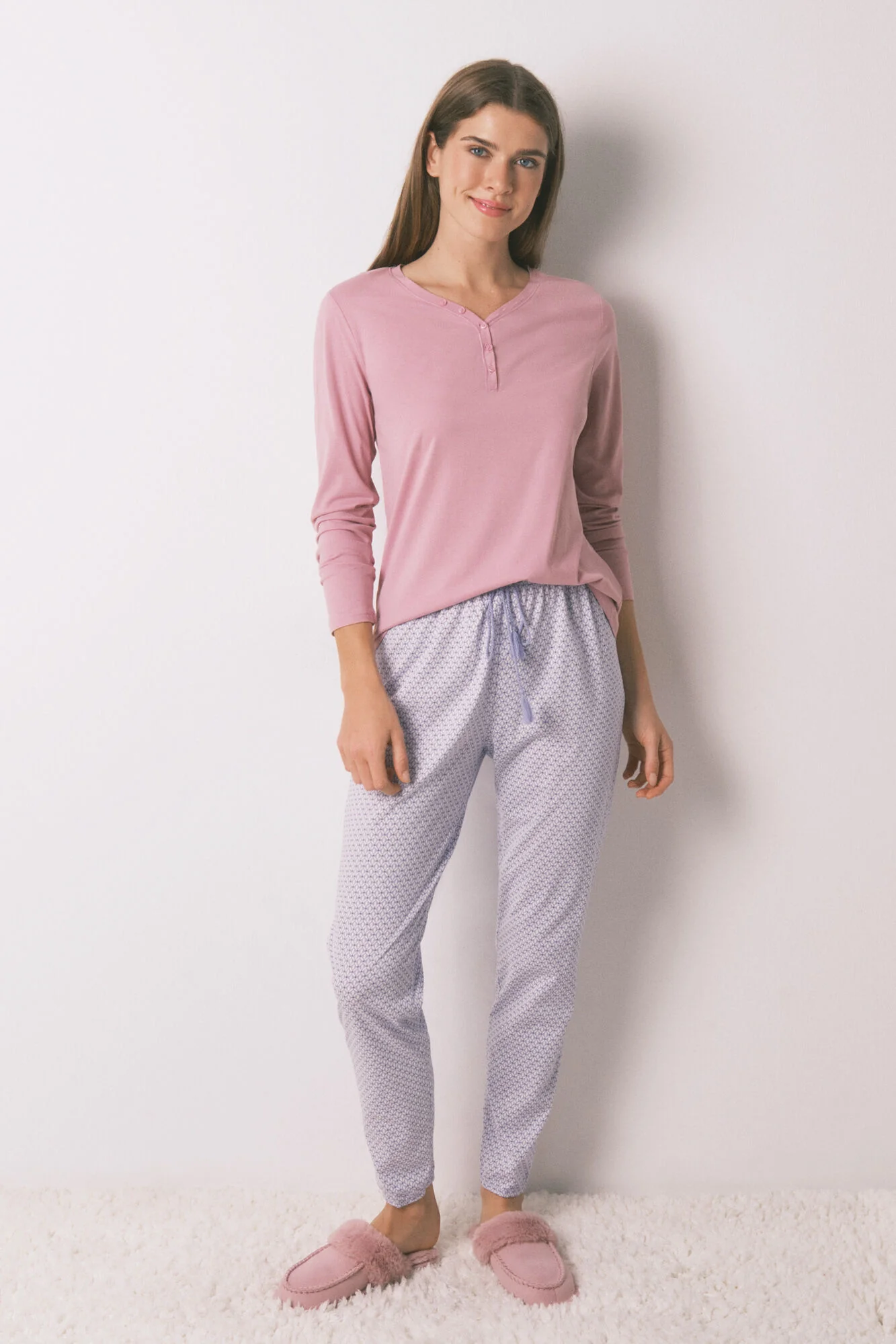 100% cotton skinny trouser with geometric print