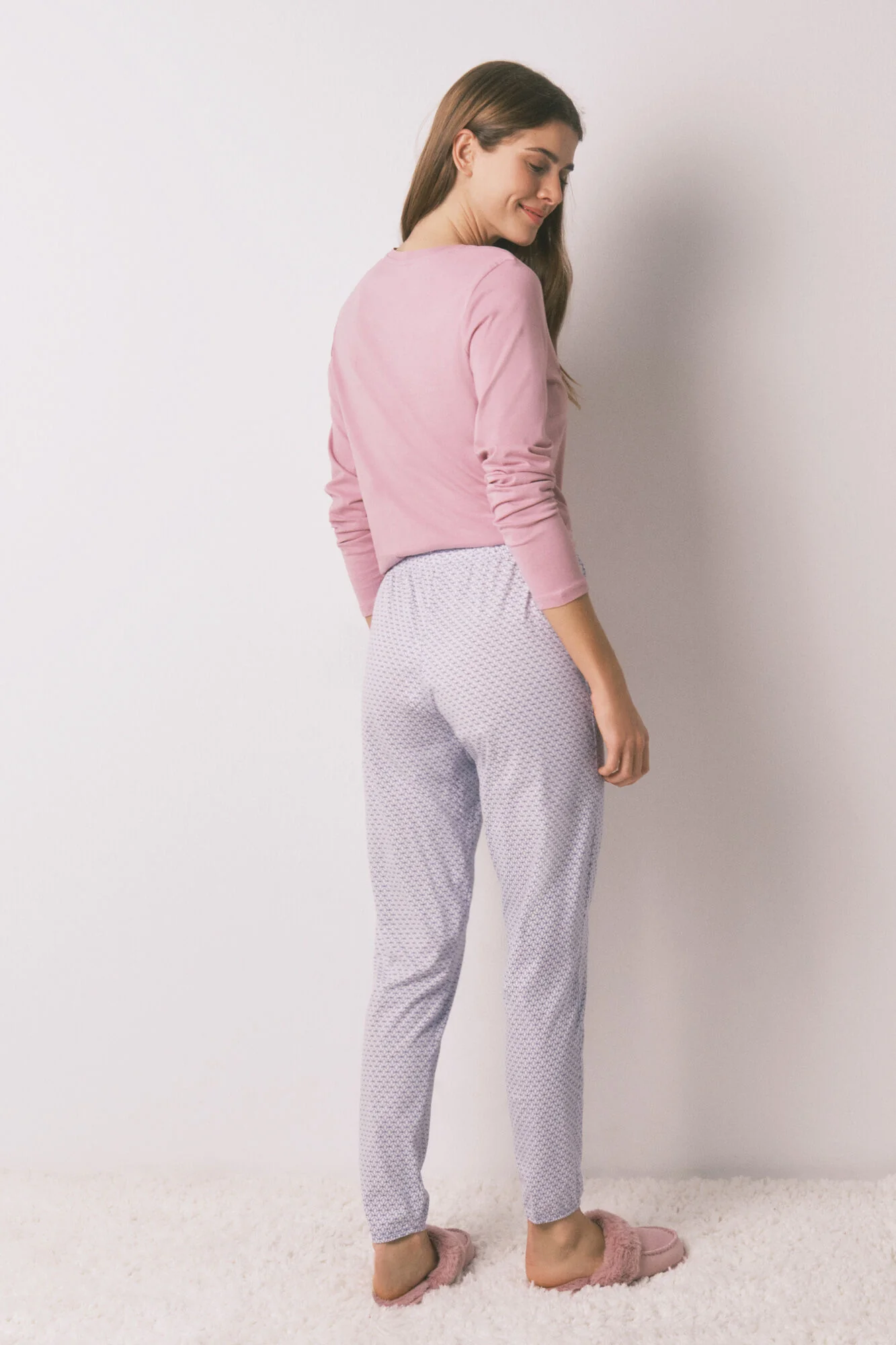 100% cotton skinny trouser with geometric print - Image 4