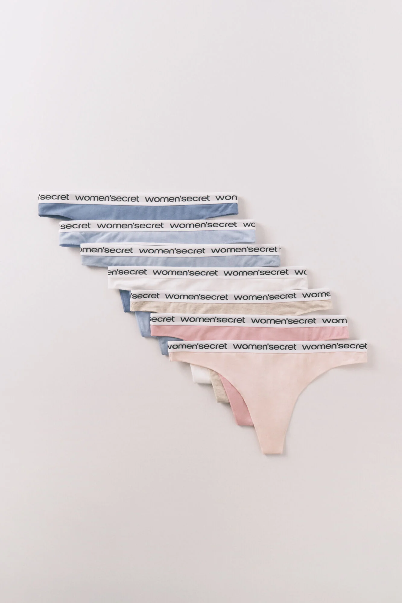 7-pack cotton logo thongs