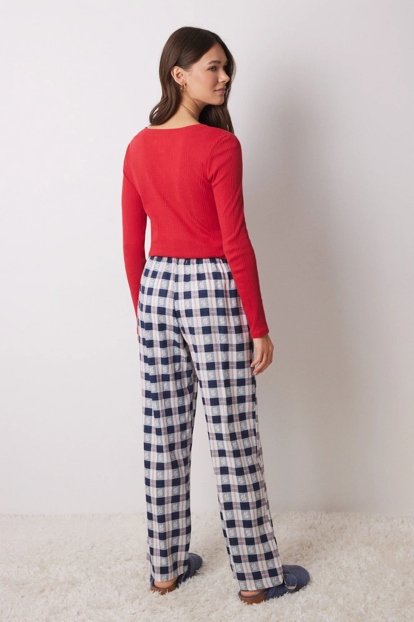 Blue Checked Pyjamas Pants - Image 2