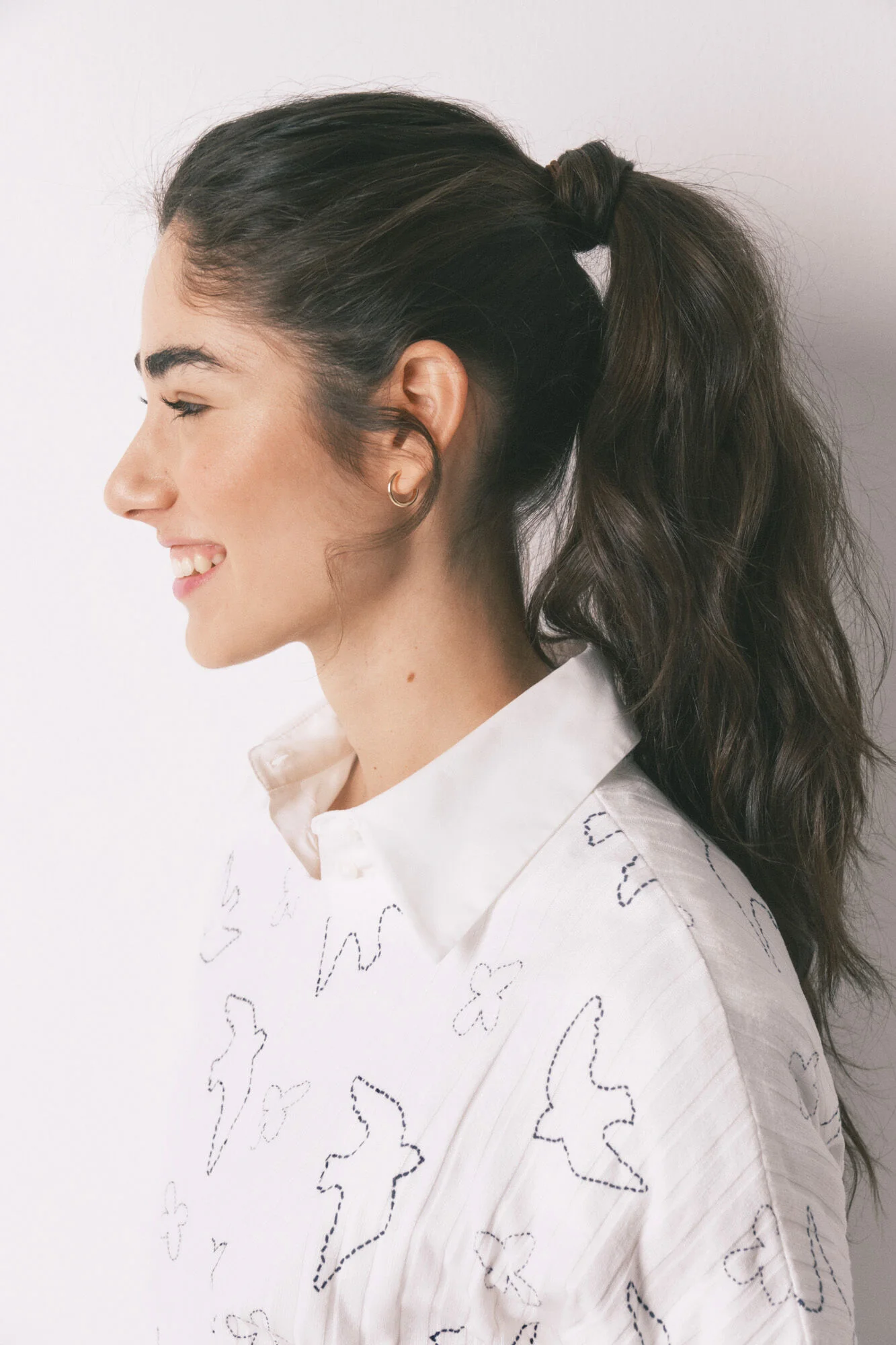 Blue ribbed bird print long pyjamas - Image 2