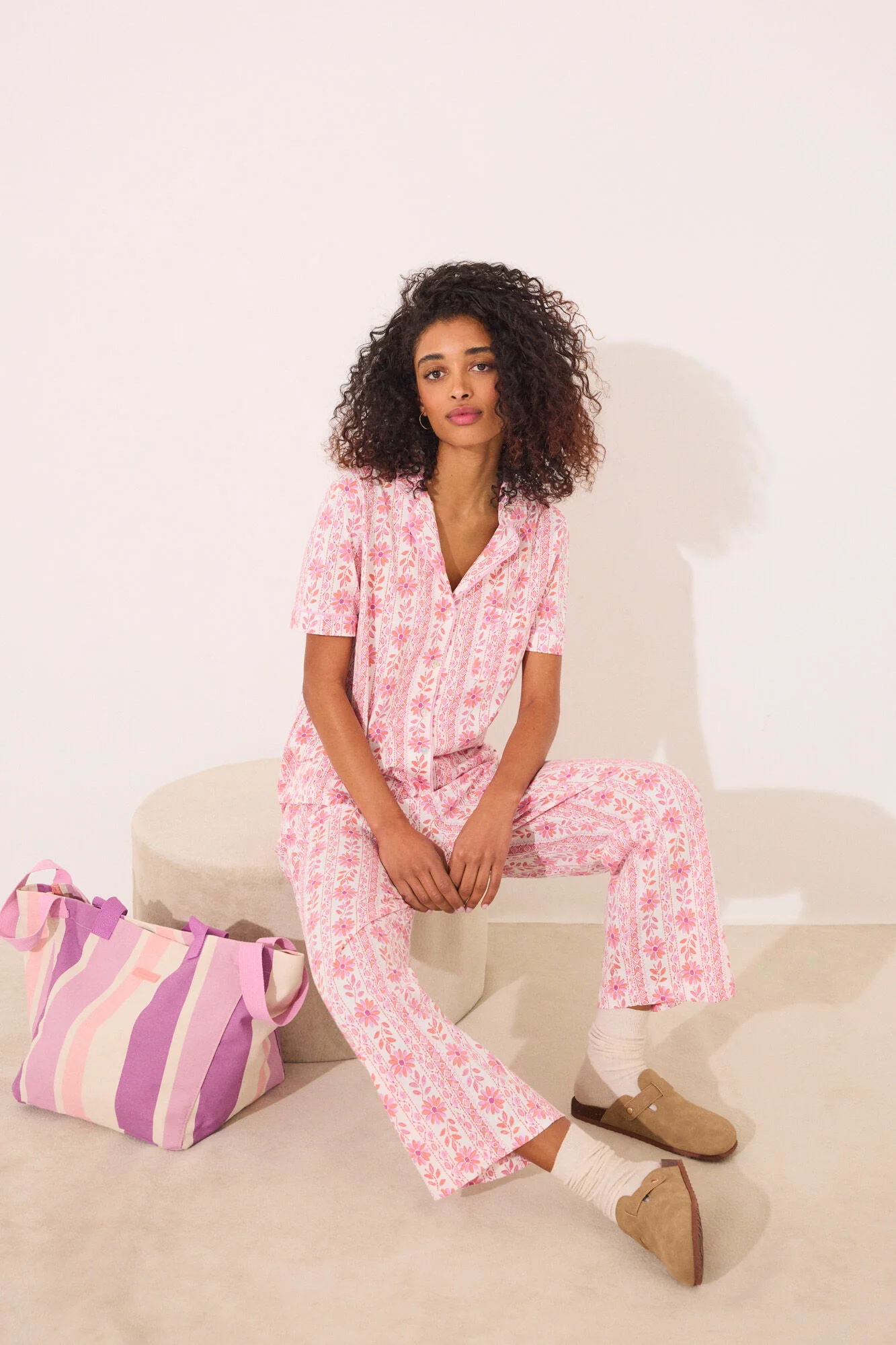Capri classic pyjamas 100% cotton flowers