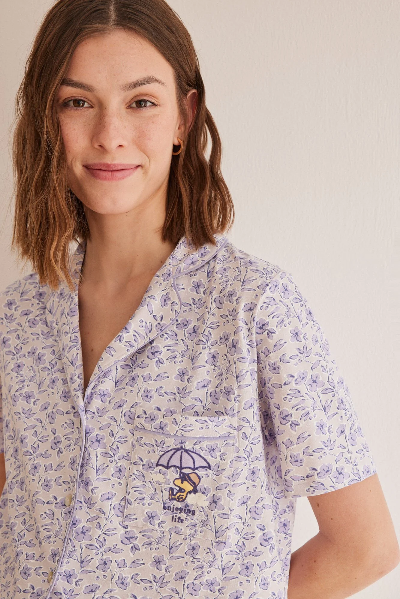 Classic Lilac 100% Cotton Snoopy Pyjamas - Image 5