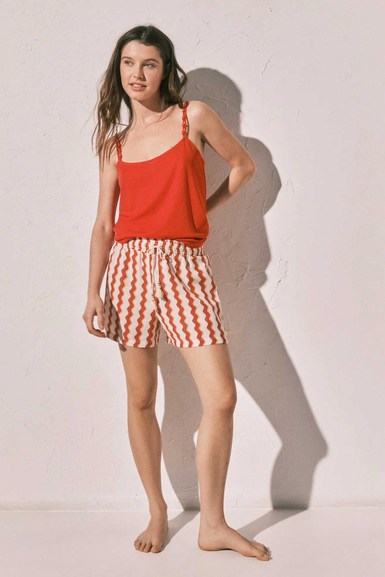 Coral thin strap vest top - Image 2