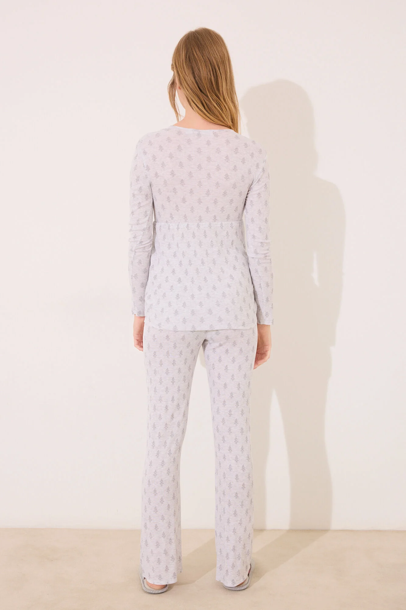 Gray soft touch maternity pyjamas - Image 4