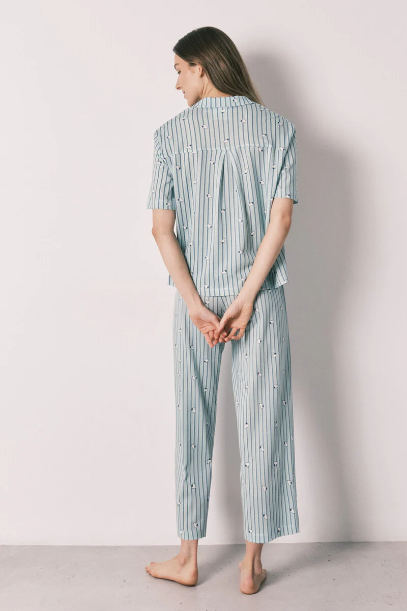 Green cotton classic pyjamas Snoopy - Image 5