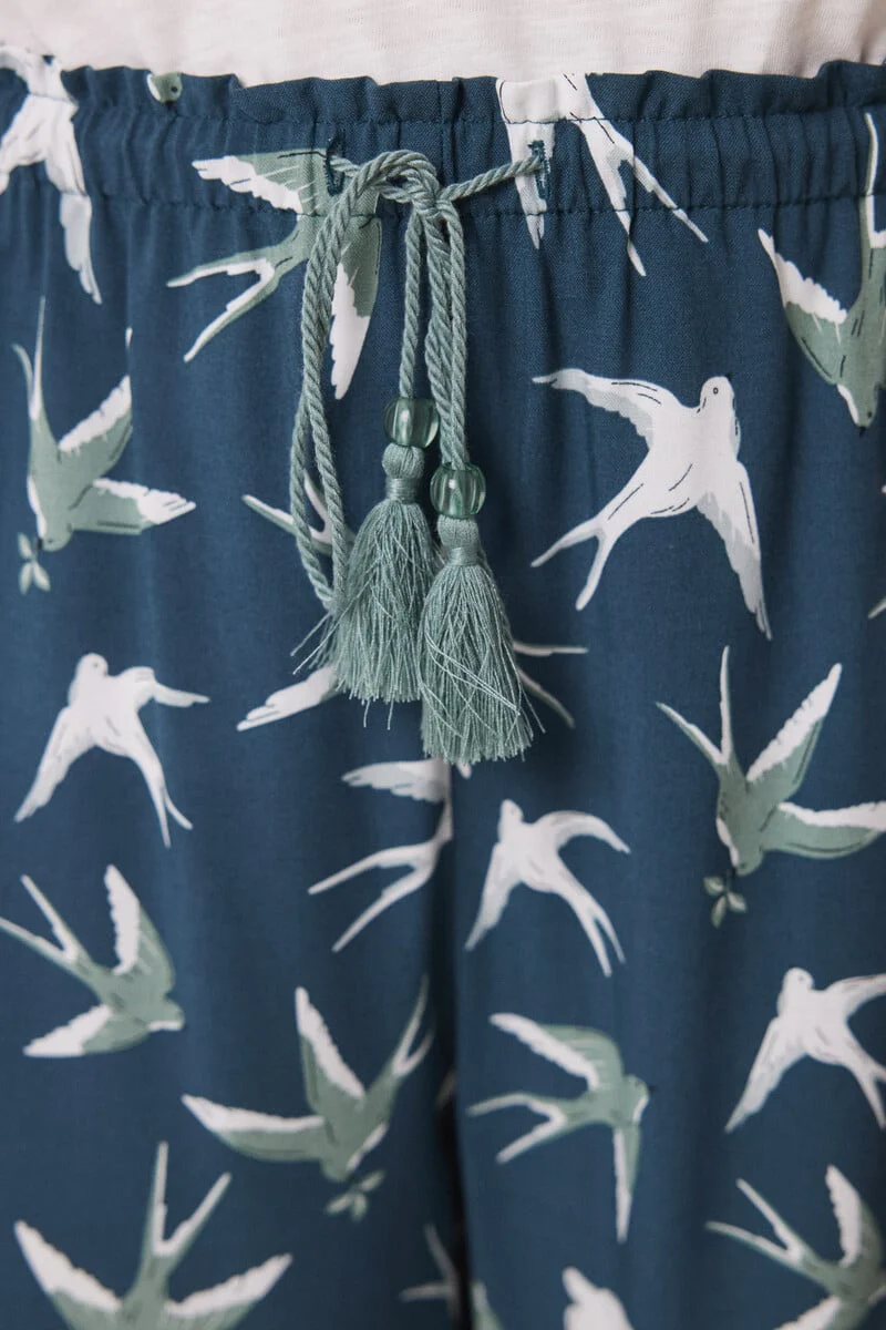 Leaf print viscose skinny pants - Image 3