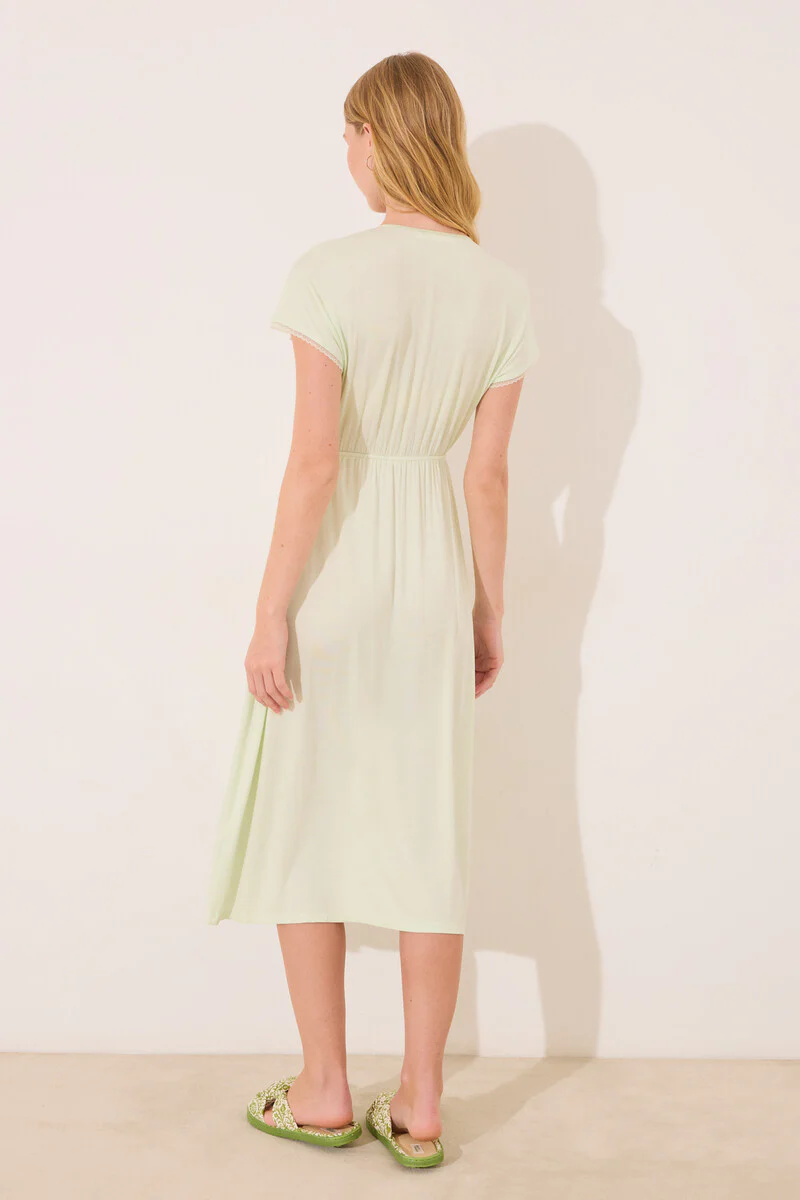 Green viscose midi nightgown - Image 2