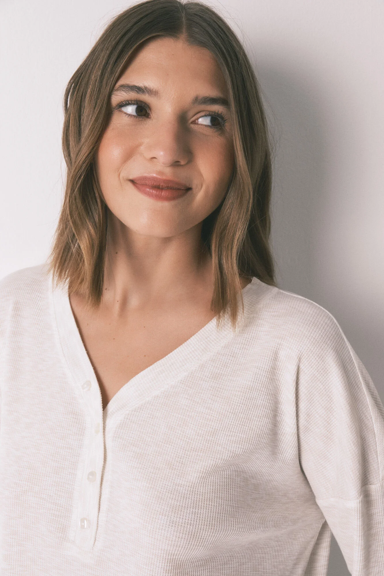 Ivory waffle long sleeve T-shirt - Image 5