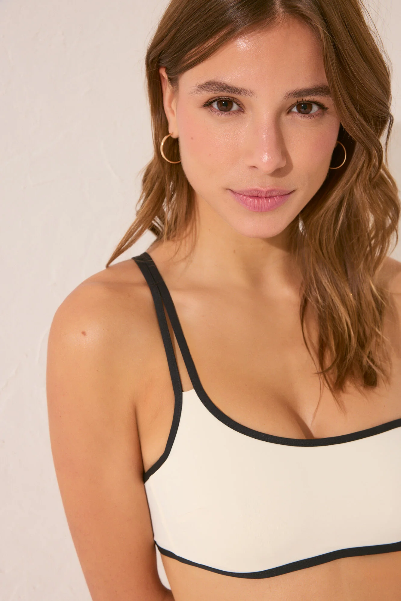 Ivory white asymmetrical bikini top - Image 3