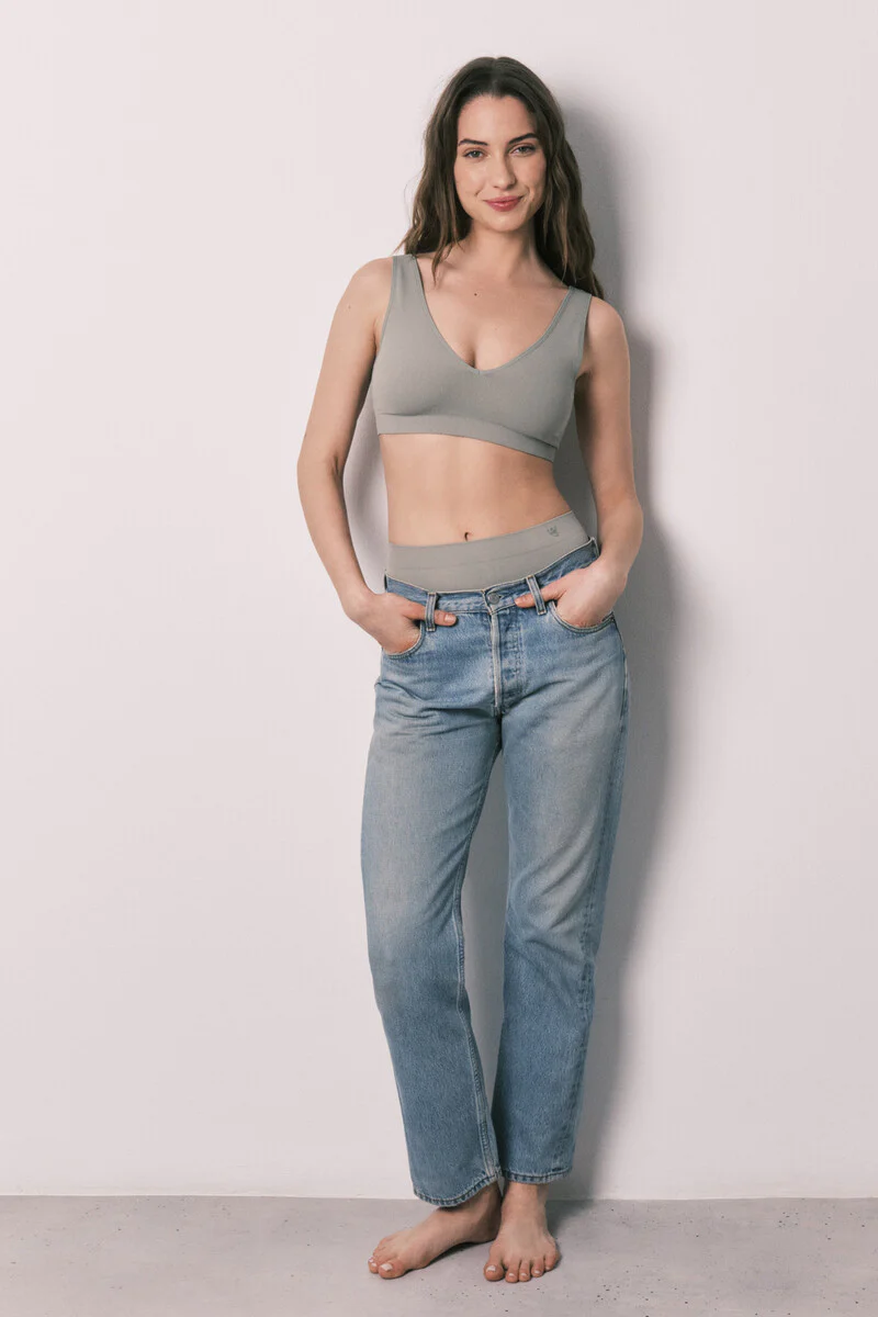 Khaki clean cut plain halter top - Image 3