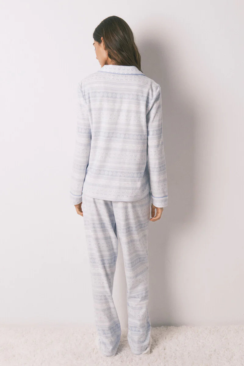 Long pyjamas fleece pyjamas with border - Image 2