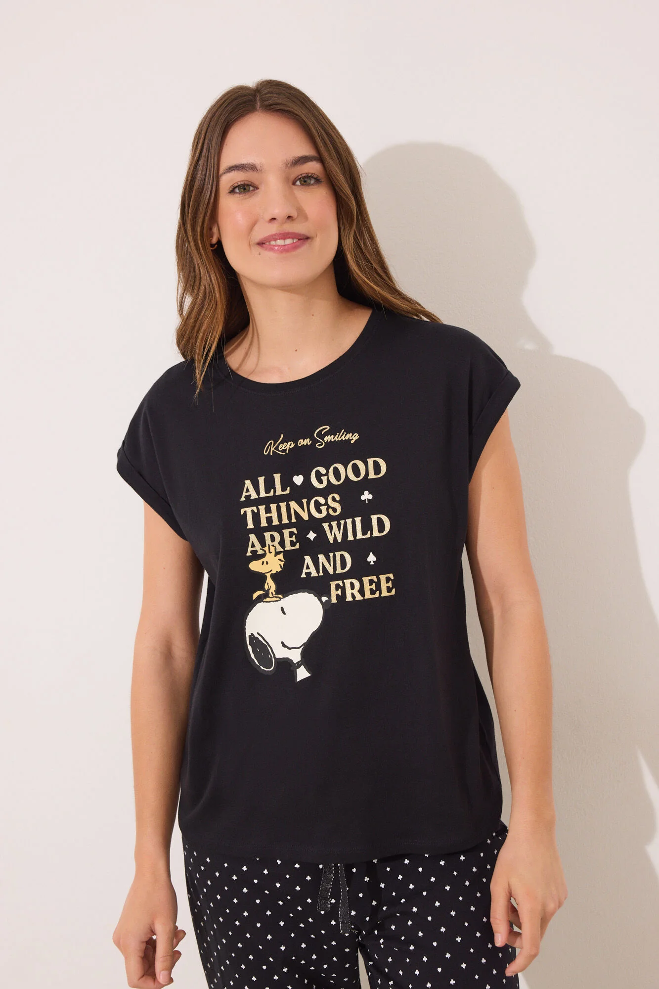 Long pyjamas Snoopy black - Image 6
