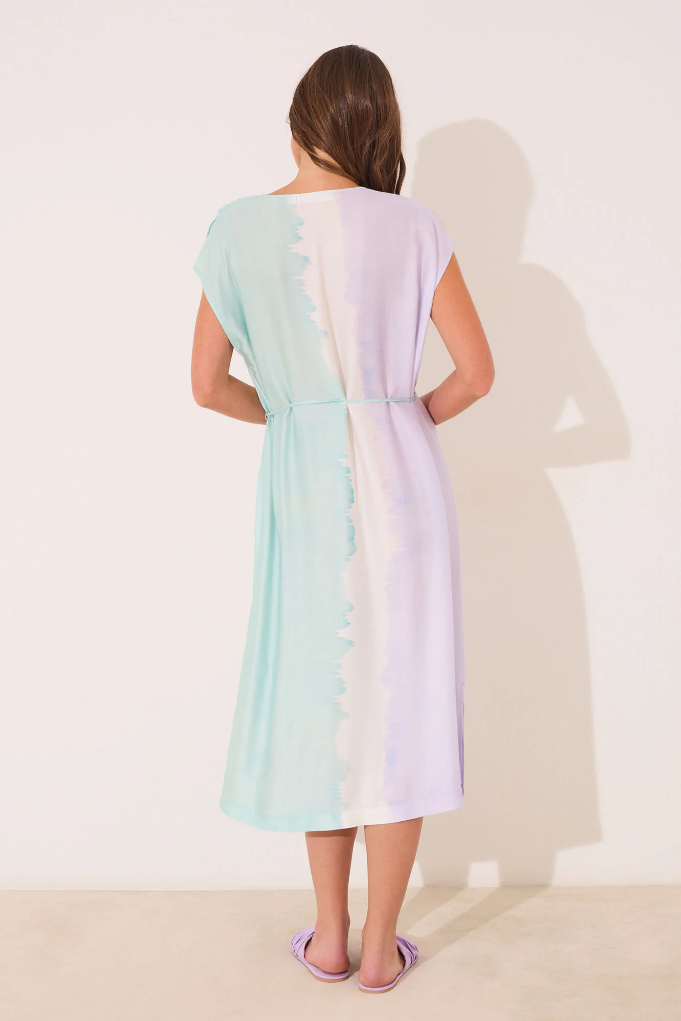 Long tie-dye viscose dress - Image 3