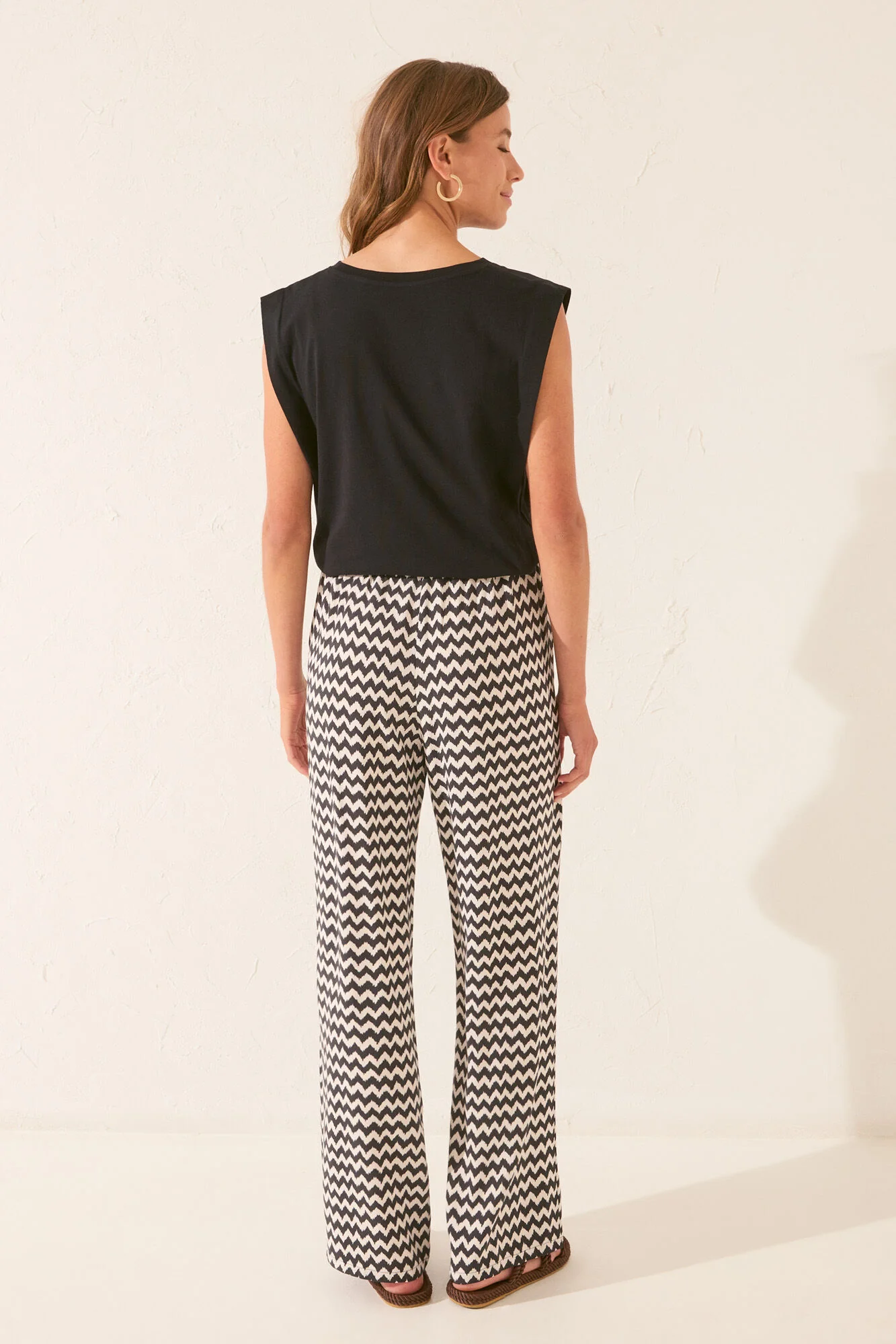 Long viscose ikat print trouser - Image 4