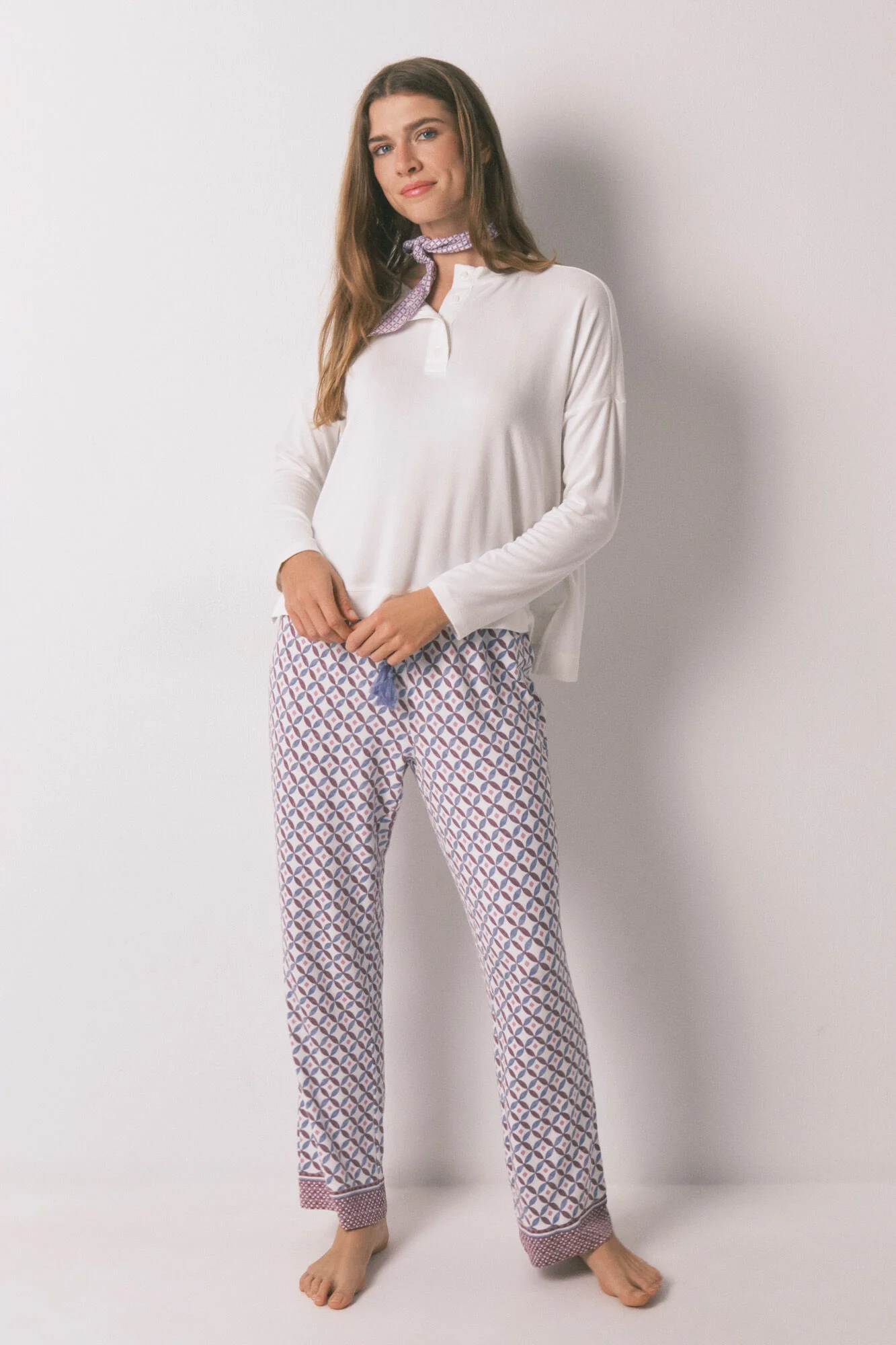 Loose long sleeve white T-shirt - Image 4