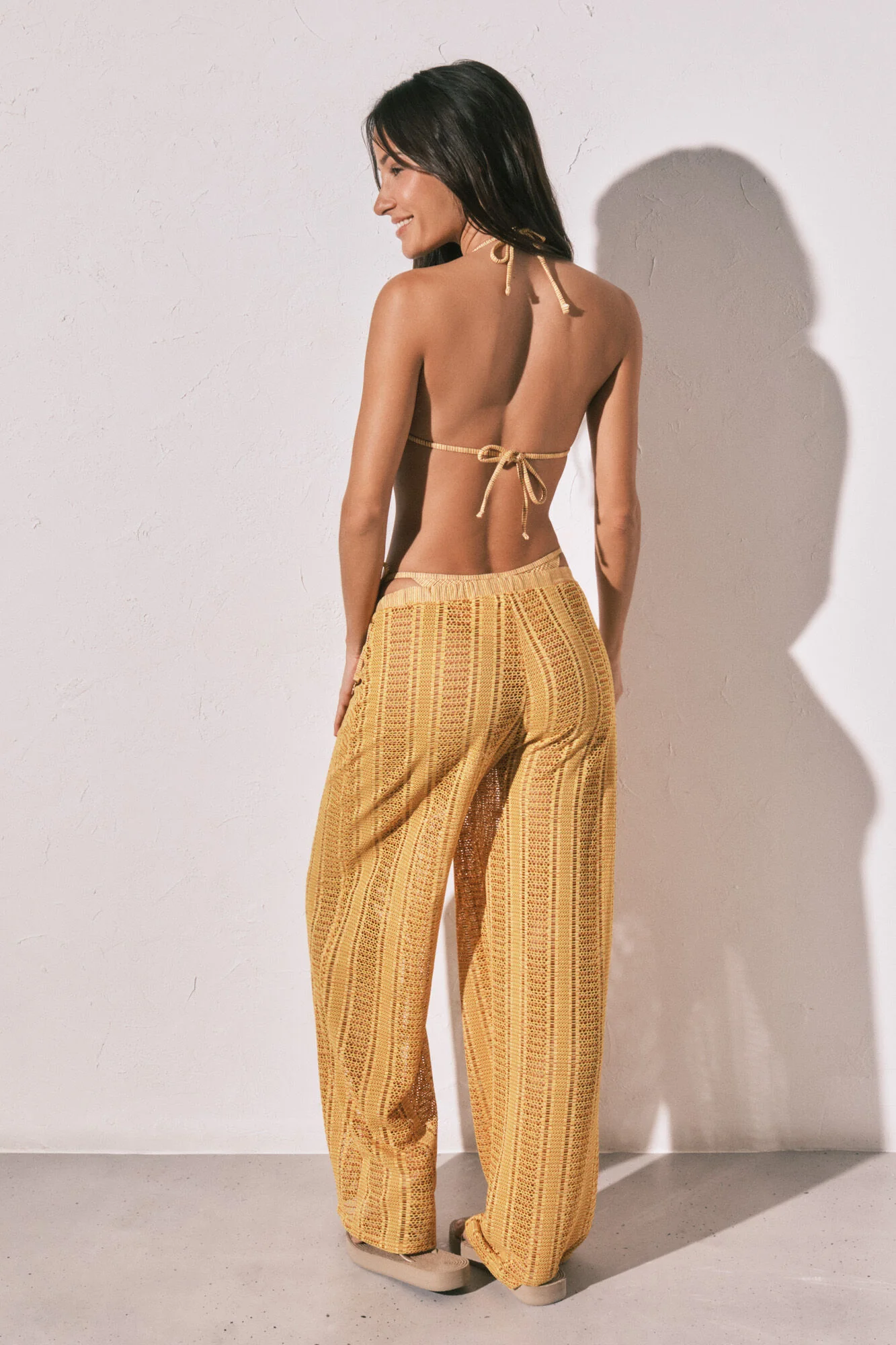 Multicoloured crochet long trousers - Image 3