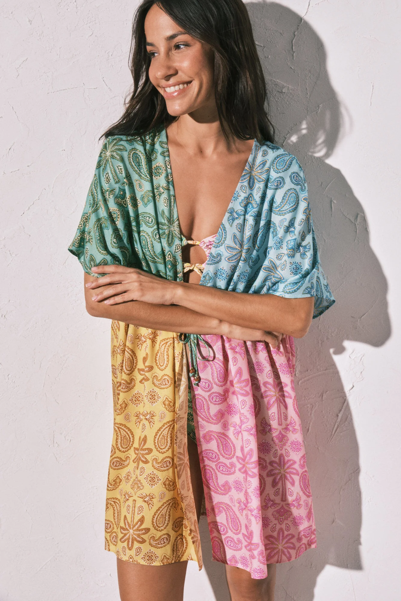 Multicoloured short open printed tunic - Image 4
