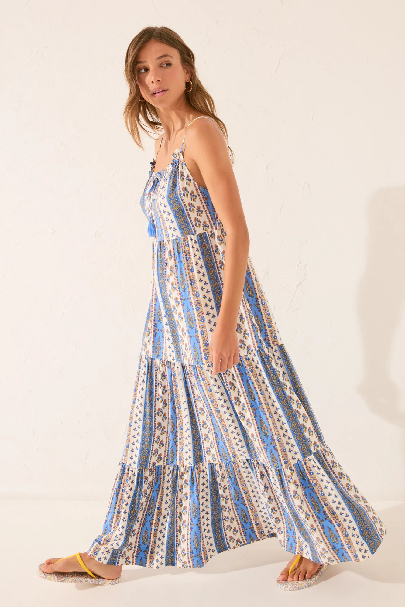 Multicoloured Viscose Border Dress - Image 6