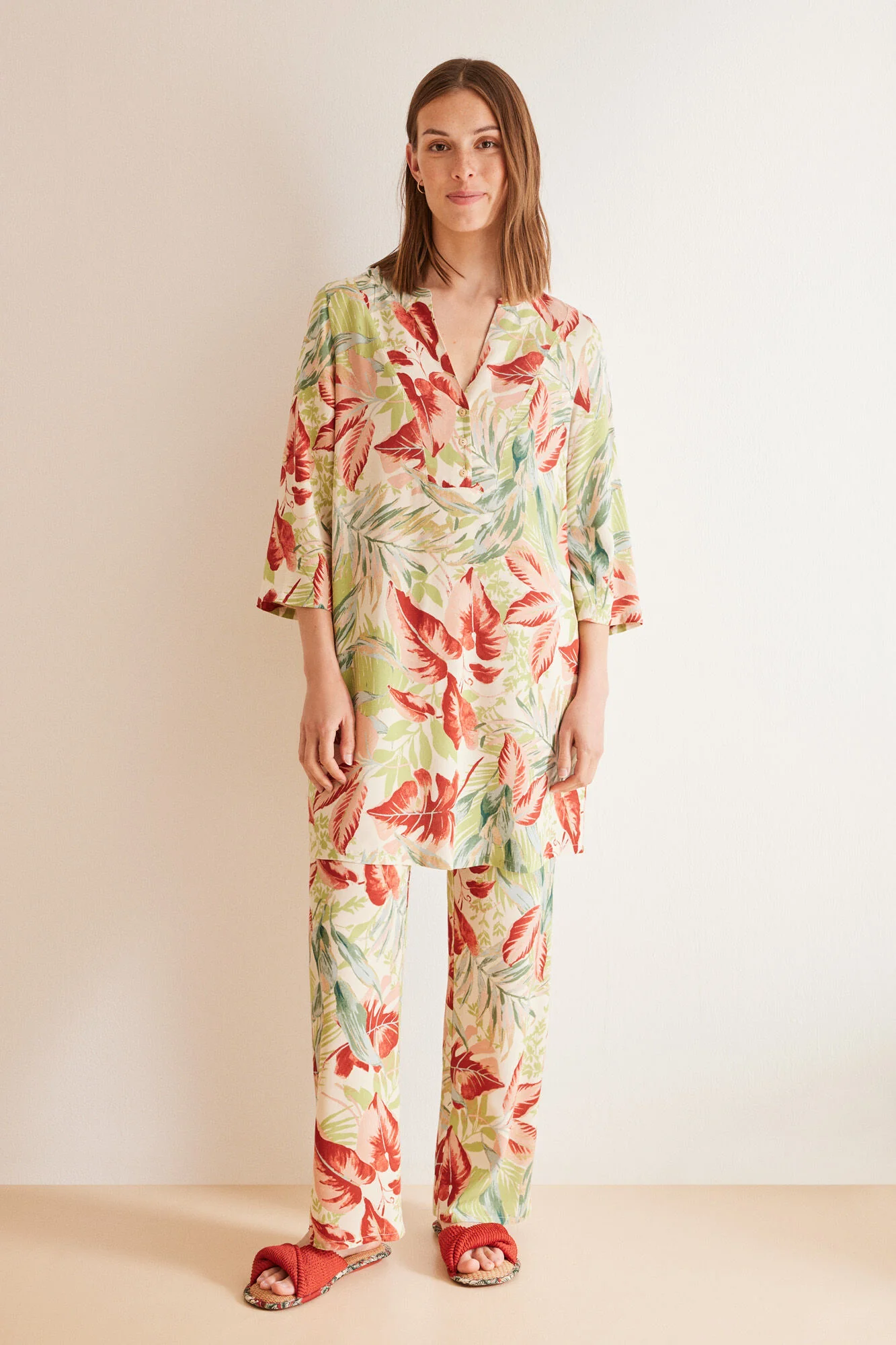 Tropical print beach camisole