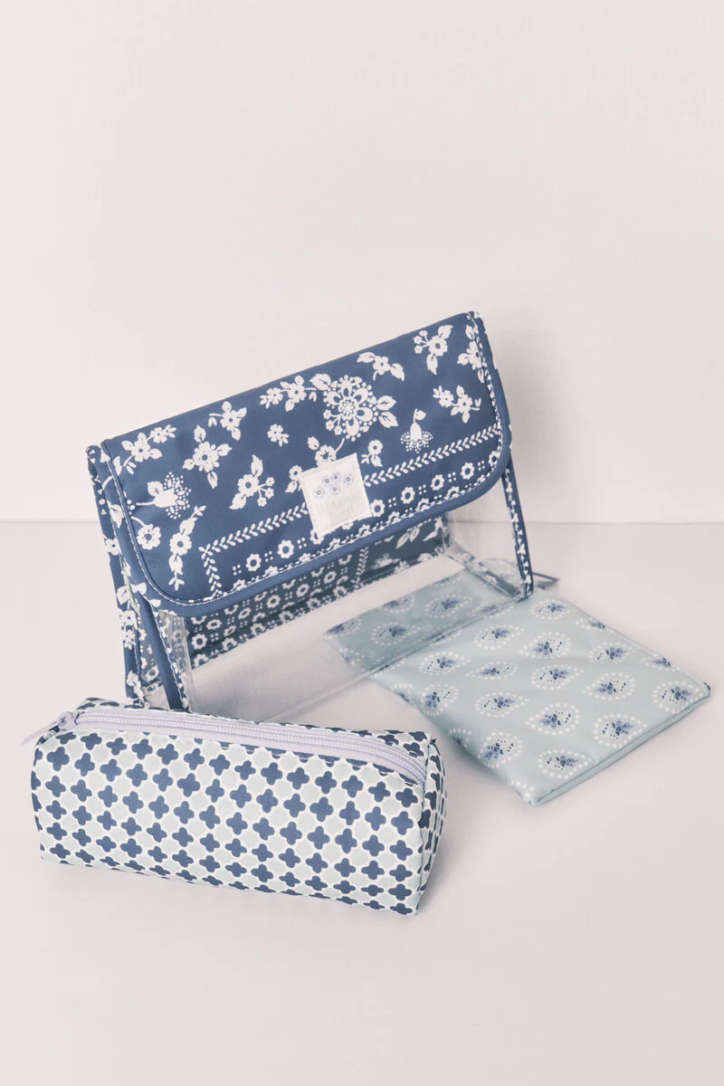 Pack of 2 patchwork toiletry bags
