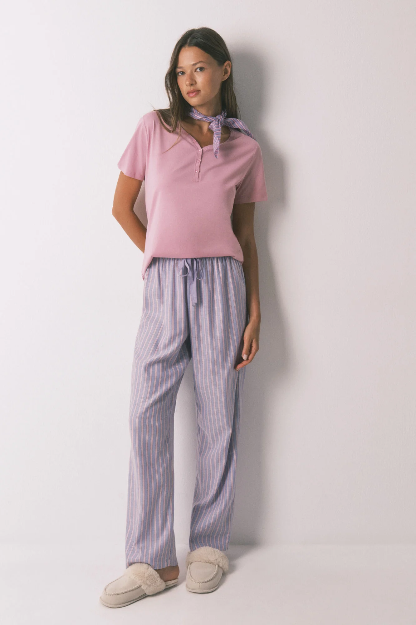 Pink brushed cotton short sleeve T-shirt - Image 4