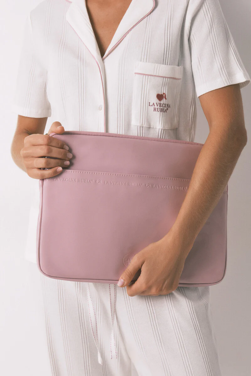 Pink patent leather computer case