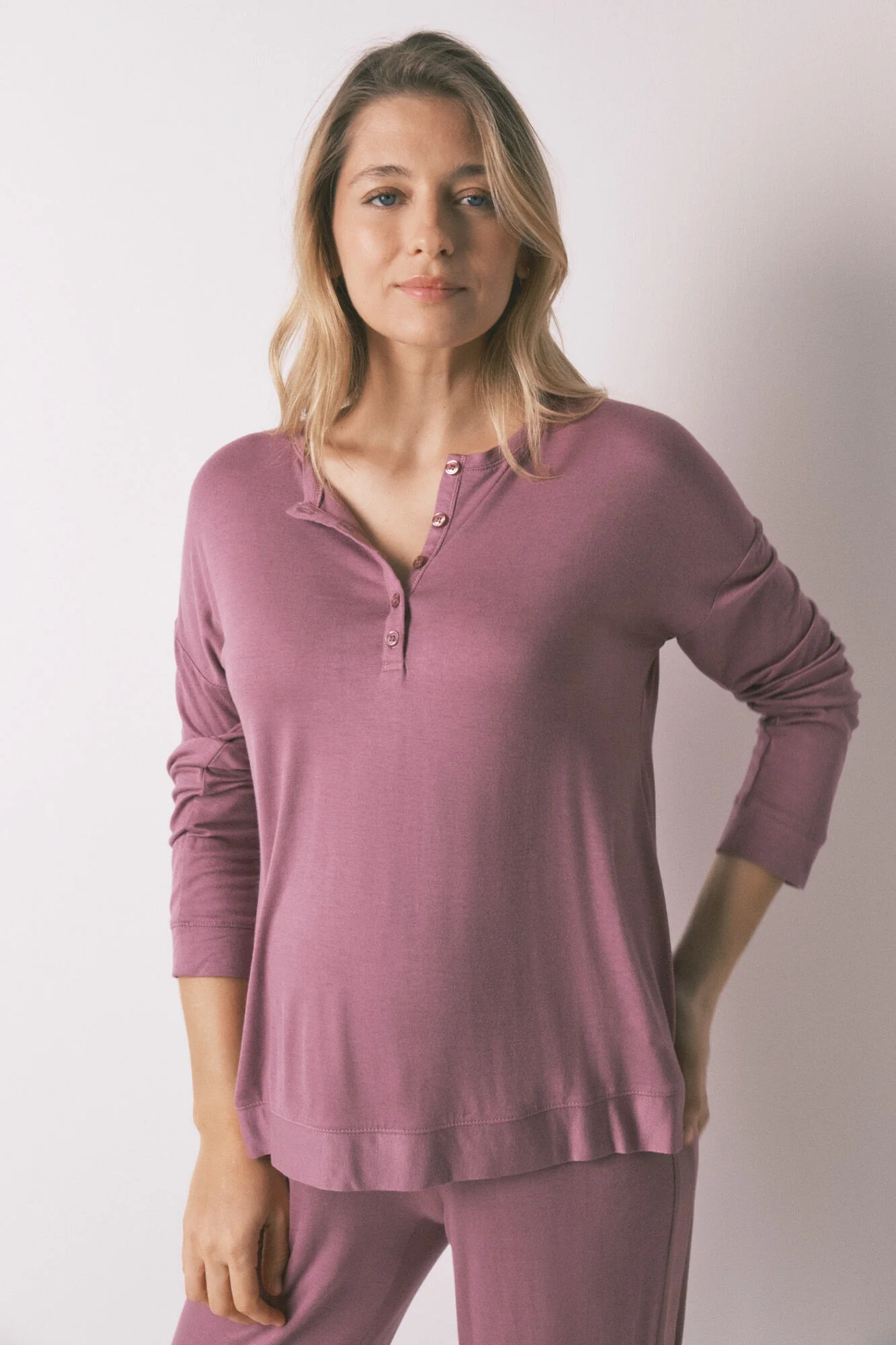 Pink super soft maternity long pyjamas - Image 5