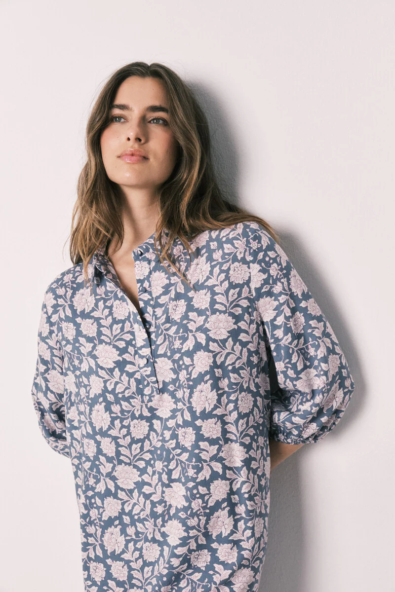 Pink viscose long floral print camisole - Image 2