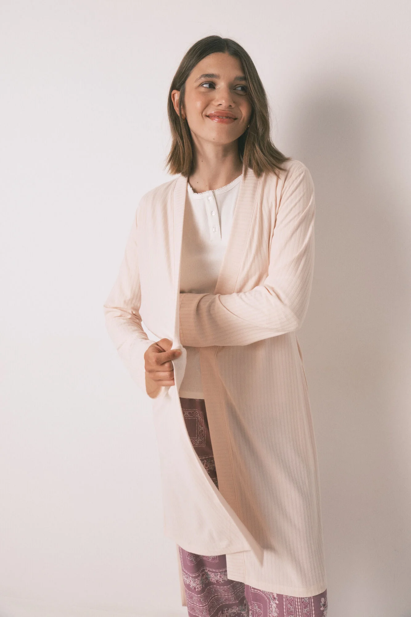 Robe pink ribbed robe - Image 5