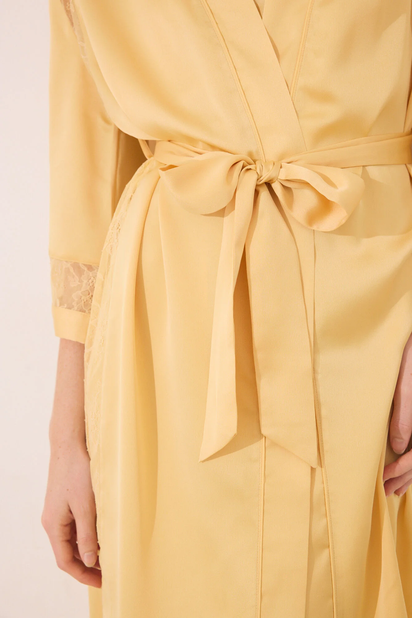 Robe yellow chiffon fabric - Image 2