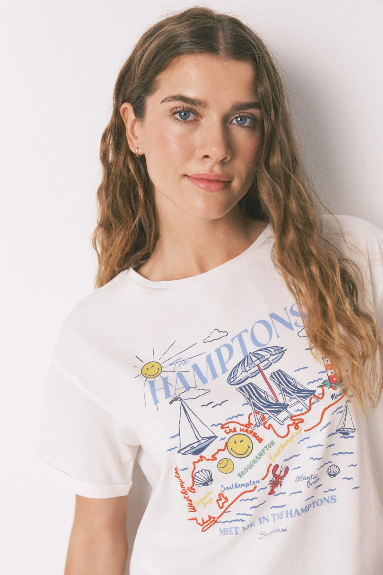 Smile Off White Cotton T-shirt - Image 3