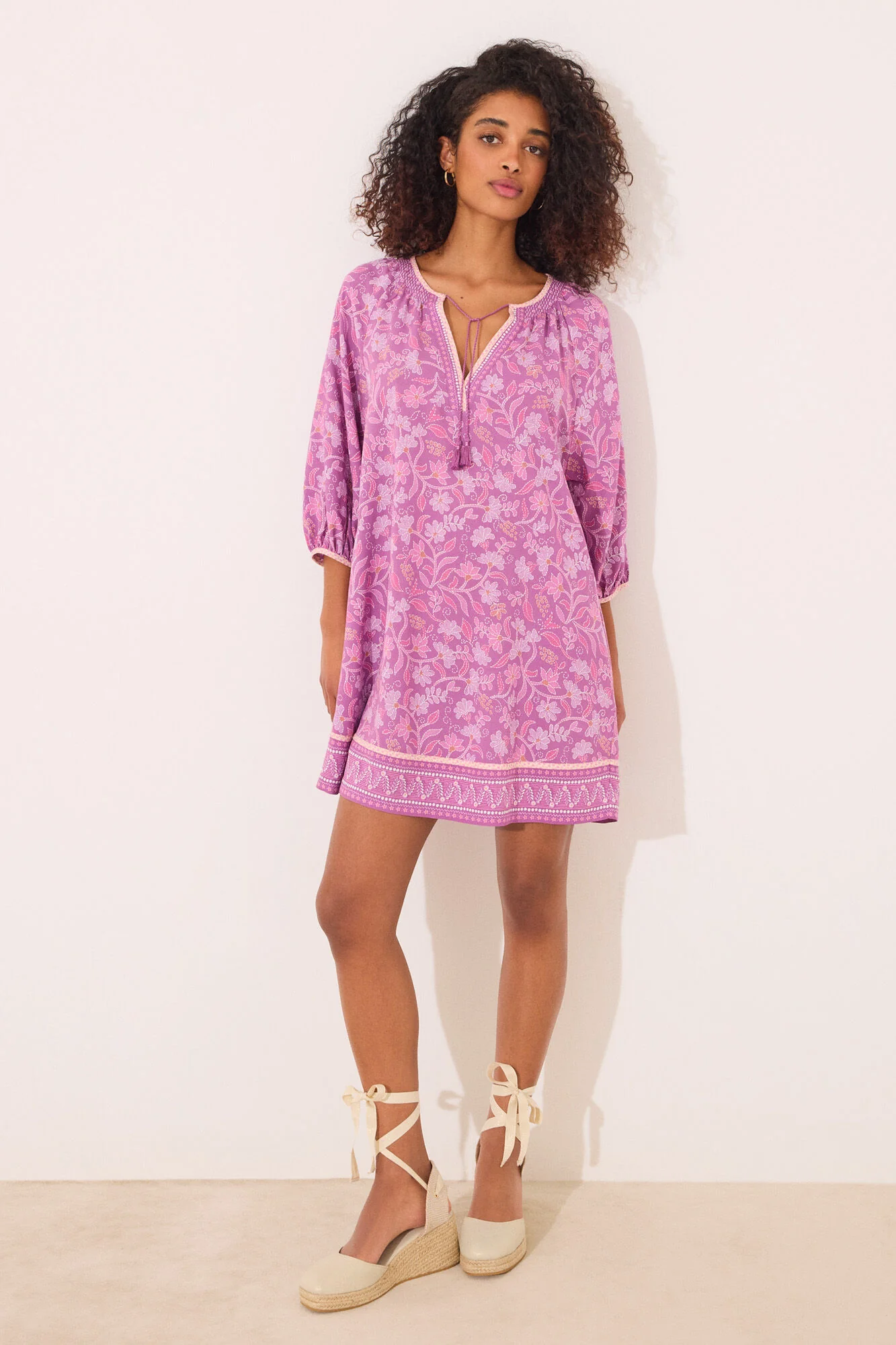 Viscose camisole with boho floral print