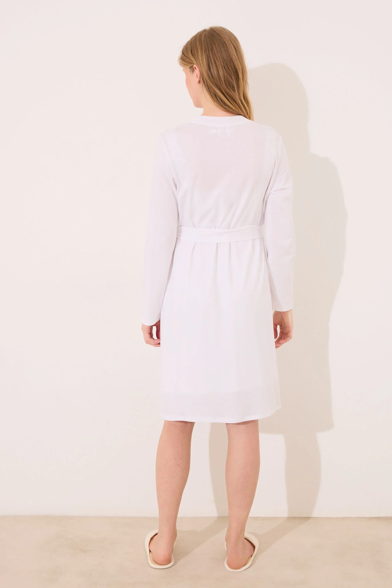 White " maternity " midi robe - Image 5