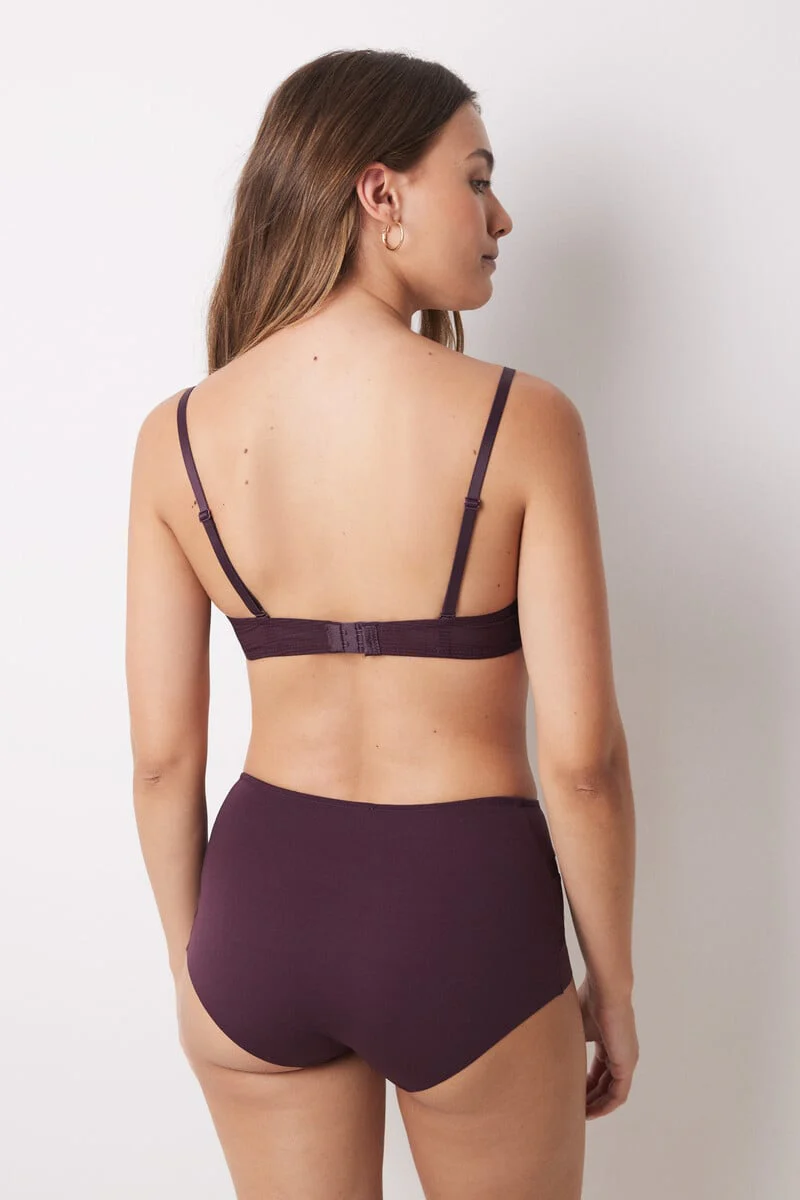 Classic burgundy microfibre high briefs - Image 3